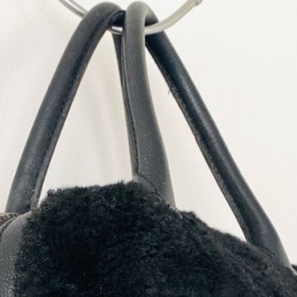 Milly Black on Black Faux Fur Soft Plush Handbag Goth Street contemporary - Picture 8 of 12